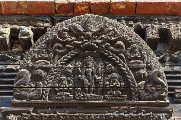 ネパールのバクタプルにあるダーバン広場の建築詳細 — ストック写真
