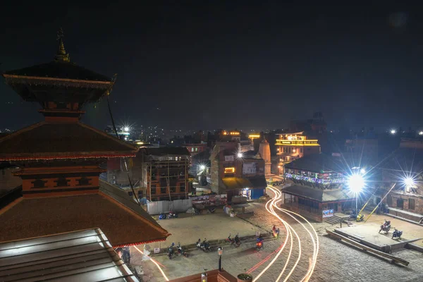 Chrám Taumádhi Náměstí Noci Bhaktapuru Nepálu — Stock fotografie