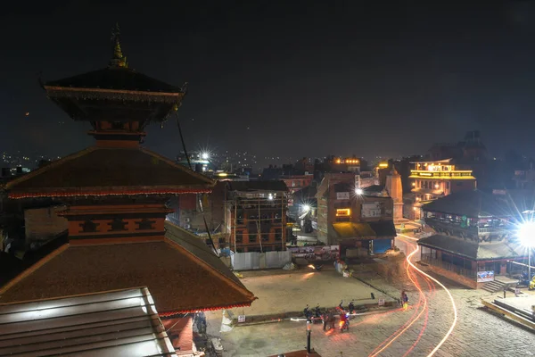 Tempel Van Taumadhi Plein Nachts Bhaktapur Nepal — Stockfoto