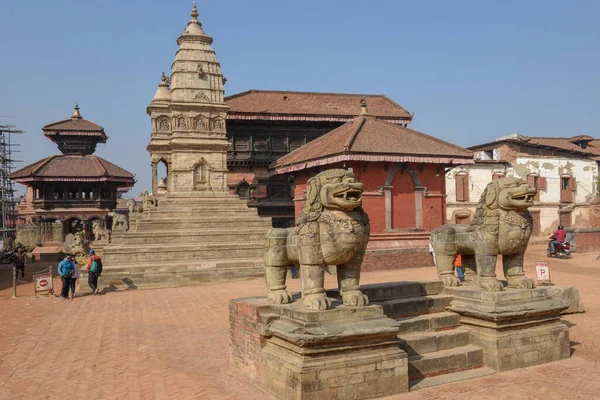 Bhaktapur Nepal Januari 2020 Mensen Lopen Het Durban Plein Bij — Stockfoto