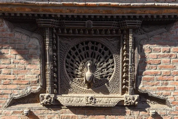 Pfauenfenster Der Nähe Des Tachupal Platzes Bhaktapur Nepal — Stockfoto