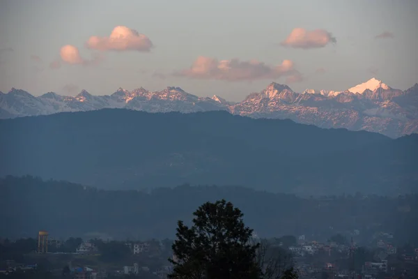 Himalája Gerinc Kilátás Bhaktapur Nepálból — Stock Fotó