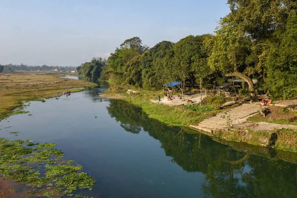 Chitwan Nepál 2020 Január Chitwan Nemzeti Park Rapti Folyója Nepálban — Stock Fotó