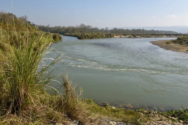 Rzeka Rapti Chitwan Park Narodowy Nepalu — Zdjęcie stockowe