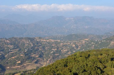 Nepal 'deki Tansen' den Himalaya sırtına bakın.