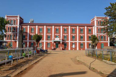 Tansen, Nepal - 15 Ocak 2020: Nepal 'deki Tansen' de eski geleneksel bina