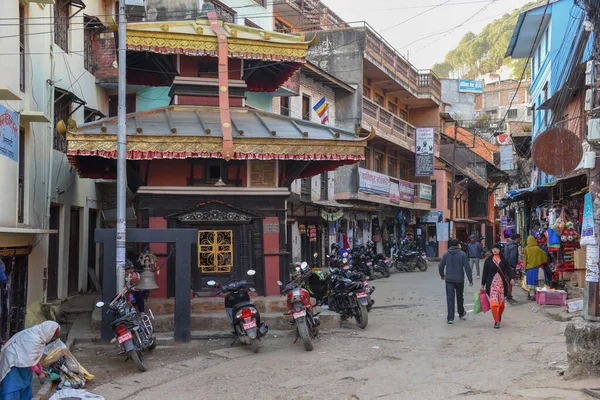 Тансен Непал Січня 2020 Року Люди Які Ходять Старому Центру — стокове фото