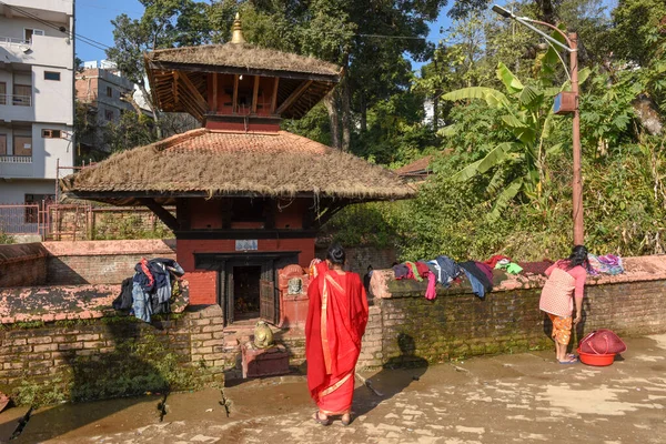 Tansen Nepal Januari 2020 Människor Vid Ett Tempel Tansen Nepal — Stockfoto