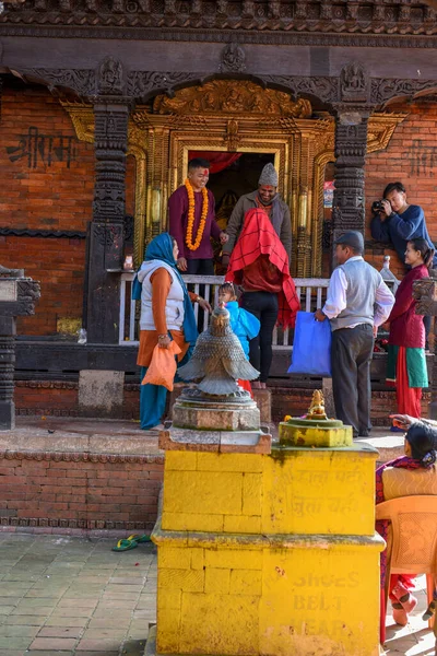 Tansen Nepal Gennaio 2020 Persone Tempio Tansen Nepal — Foto Stock