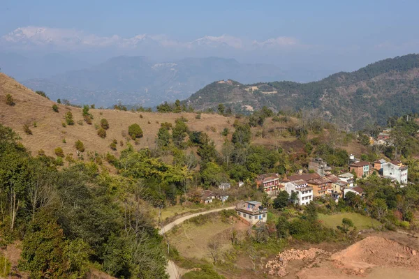 Paisaje Con Pueblo Gorkhekot Cerca Tansen Nepal —  Fotos de Stock