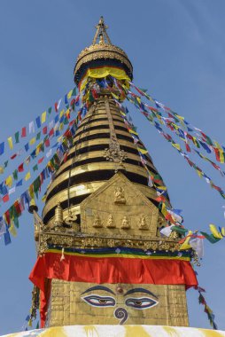 Nepal 'deki Katmandu' daki Swayambhunath tapınağı.