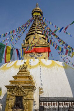 Nepal 'deki Katmandu' daki Swayambhunath tapınağı.