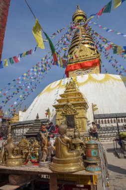 Nepal 'deki Katmandu' daki Swayambhunath tapınağı.