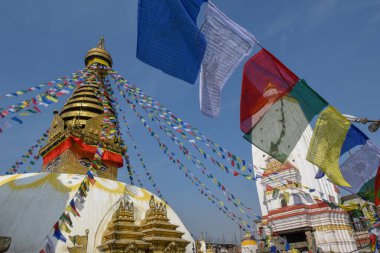 Nepal 'deki Katmandu' daki Swayambhunath tapınağı.