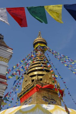 Nepal 'deki Katmandu' daki Swayambhunath tapınağı.