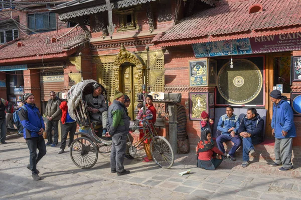 Kathmandu Nepal Gennaio 2020 Persone Che Camminano Nel Centro Storico — Foto Stock