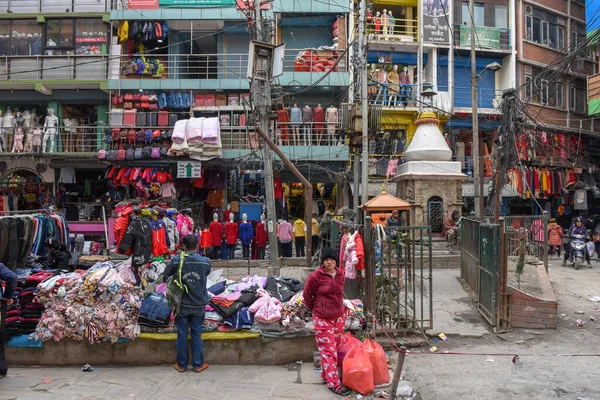 Kathmandu Nepal Gennaio 2020 Gente Shopping Mercato Kathmandu Nepal — Foto Stock