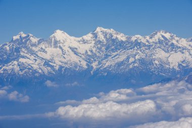 Nepal 'deki Himalayalar sırtı hava manzarası