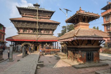 Kirtipur, Nepal - 1 Şubat 2020: Nepal 'deki Kirtipur' daki Budist tapınağı