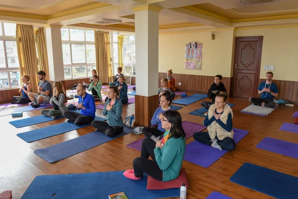 Kathmandu Nepal February 2020 Class Yoga Kathmandu Nepal — Stock Photo, Image