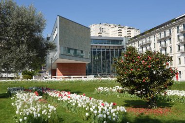 Lugano, İsviçre - 23 Nisan 2020: İsviçre 'nin İtalya kesimindeki Lugano' da LAC müzesi