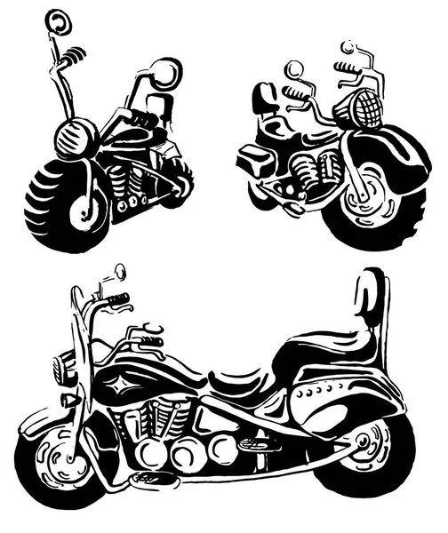 Motobike robogó szabadkézi rajz — Stock Vector