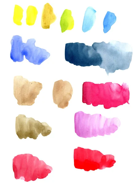 Set of watercolor abstract hand painted spots — Stock Photo, Image