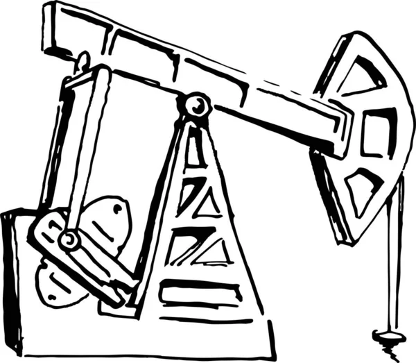 Valet de pompe. profil vue gauche. industrie pétrolière. croquis à l'encre dessiné à la main . — Image vectorielle