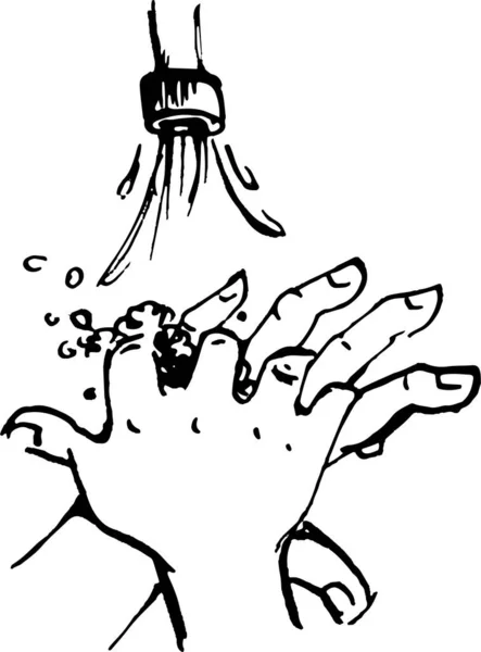 手。指、健康管理、医療、個人衛生の間の健康的な洗浄手 — ストックベクタ