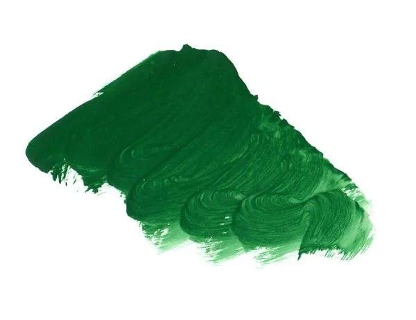 Grüne Gouashe Farbe Mit Pinselstrich Gezeichnet Dreiecksform — Stockfoto