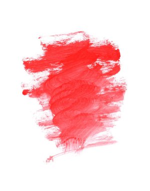 Fırça darbesi tayfun şeklinde çizilmiş kırmızı gouashe boyası