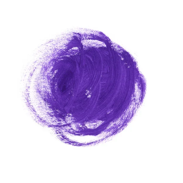 Peinture Gouache Violette Dessinée Avec Forme Cercle Coup Pinceau — Photo