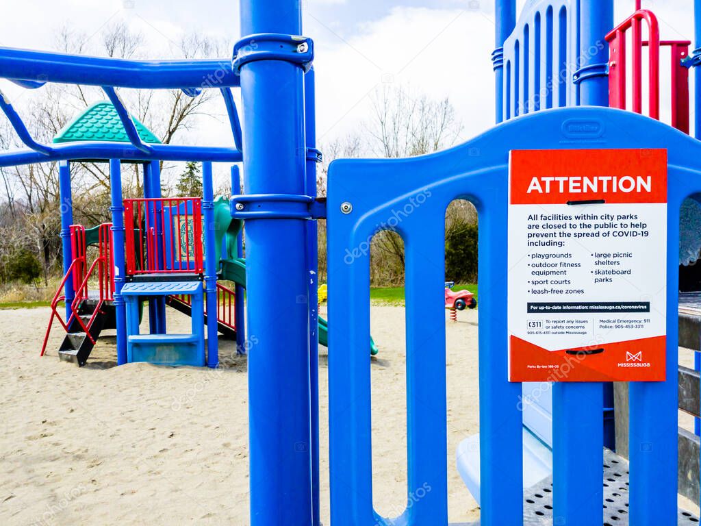MISSISSAUGA, ONTARIO, CANADÁ 16 DE ABRIL DE 2020 La ciudad cerró