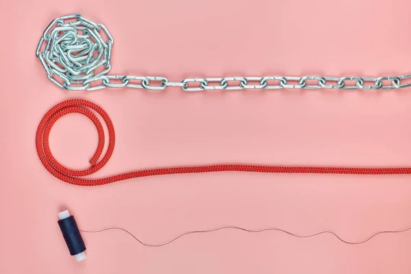 Keten, gevlochten nylon touw en draad — Stockfoto