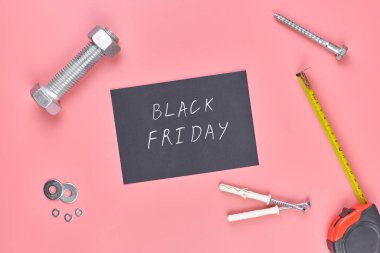 Black friday in hardware store concept clipart