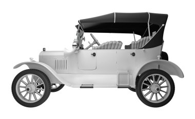 Retro araba yan görünüm. 3D render