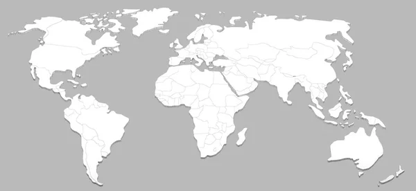 세계 지도 3d 렌더링 돌출 — 스톡 사진