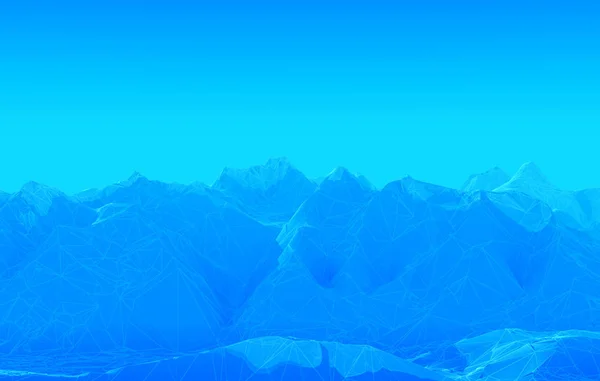 Drátový model hory vykreslování 3d pozadí — Stock fotografie
