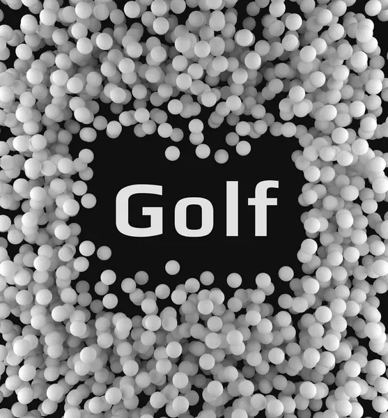 Fondo de pelotas de golf con un espacio en blanco 3d renderizado —  Fotos de Stock
