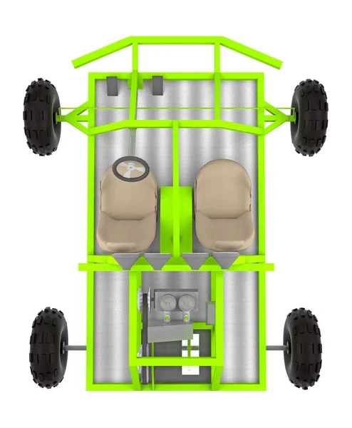 Buggy-Auto isoliert auf weißem 3D-Rendering — Stockfoto