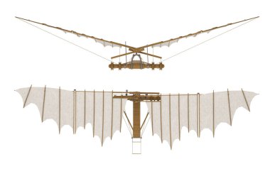 Beyaz 3d render izole davinci voladora