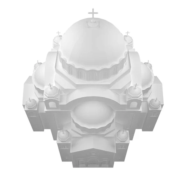 Vita kyrkan vy från ovan 3d-rendering — Stockfoto