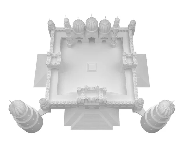 Moschee weißes 3D-Rendering — Stockfoto