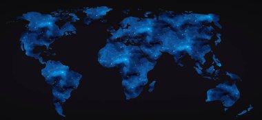 düz Dünya Haritası ile yer yıldız 3d render