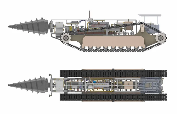Гусеничний буровий верстат 3d рендеринга — стокове фото