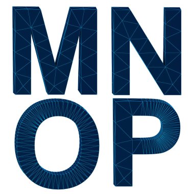 Tel harfler 3d render izole alfabesi