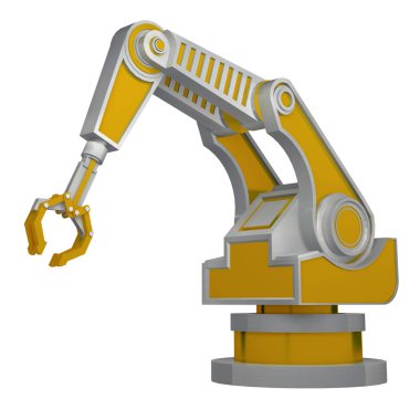 Robotik Kol beyaz 3d render izole