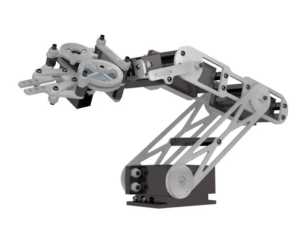 Roboterarm isoliert auf weißem 3D-Rendering — Stockfoto