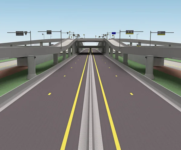 Перехрестя дорожнього мосту 3d візуалізація — стокове фото