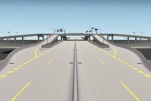 Verkeersbrug snijpunt 3D-rendering — Stockfoto